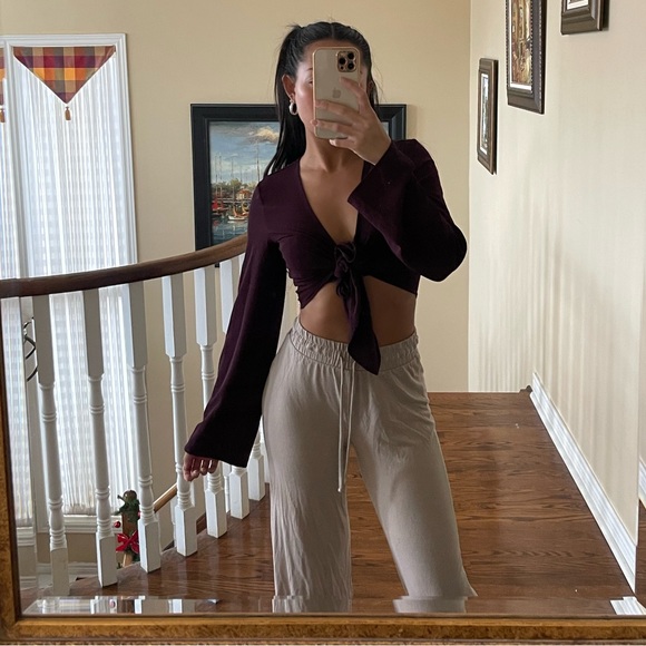 Dark purple tie top - Picture 5 of 5